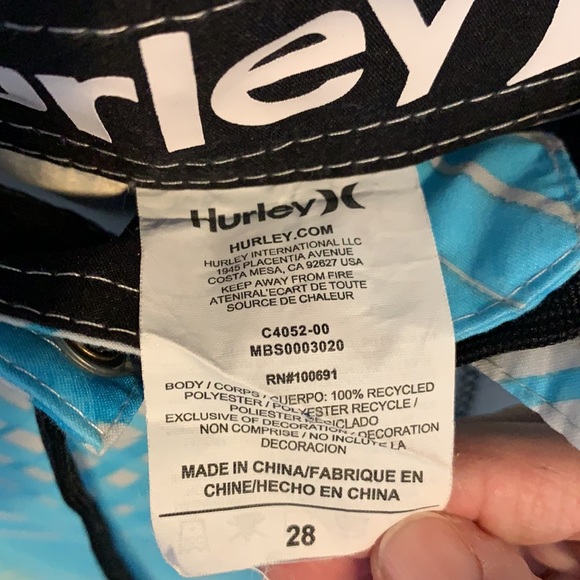Hurley Light Blue & Gray Board Shorts Size 28 - Picture 5 of 6